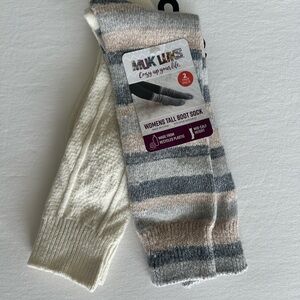 New Muk Luks Women's Tall Boot Socks, Lot of 3, Mid-Calf Height, Fits Sizes 6-11